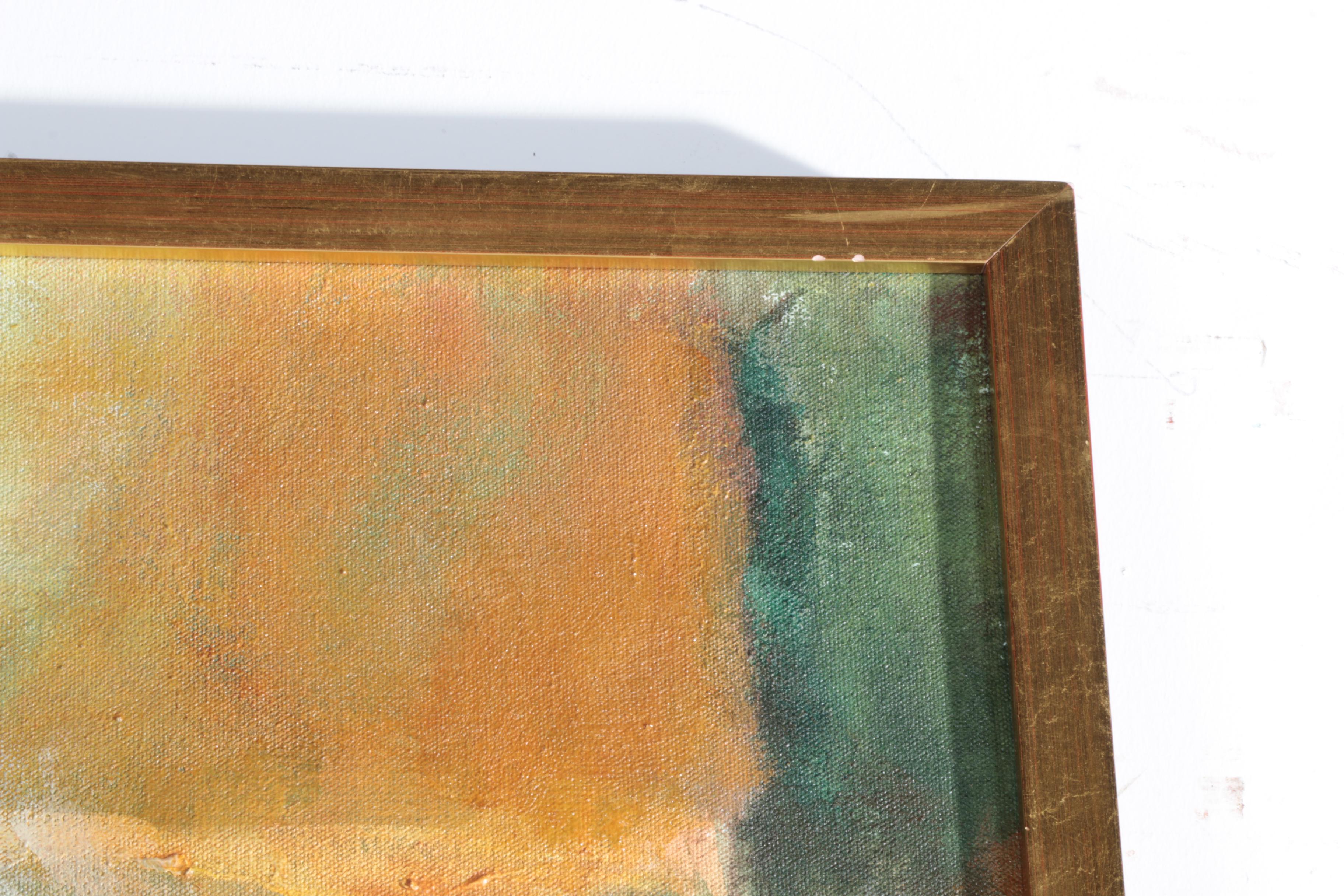 Framed Abstract Acrylic Painting on Canvas