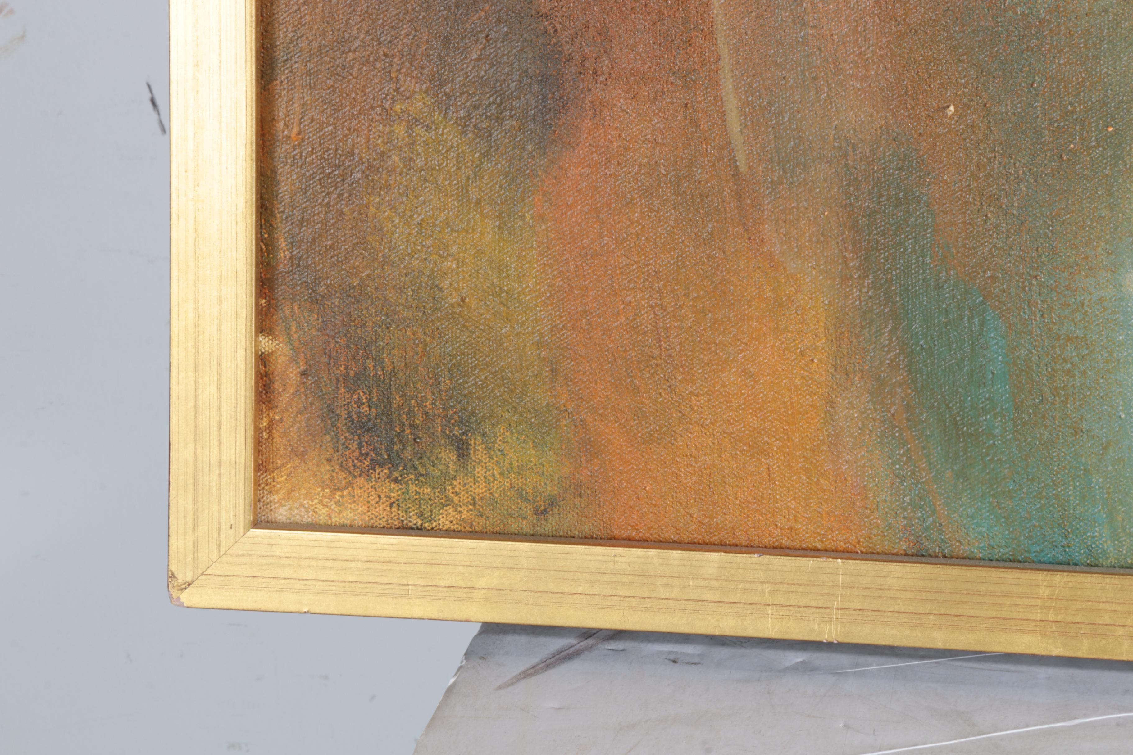 Framed Abstract Acrylic Painting on Canvas