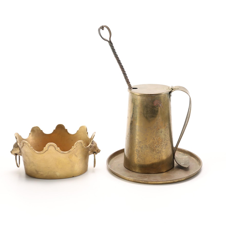 Fire Starter, Tray, and Brass Bowl Including Cape Cod Shop