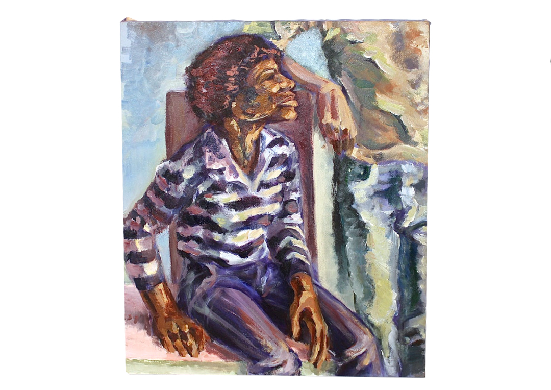 1970s African American Oil Painting of a Young Man