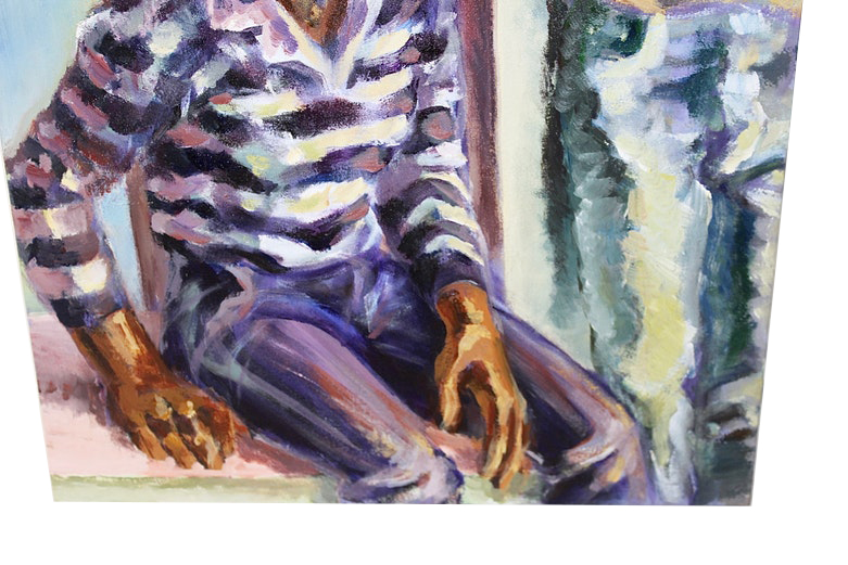 1970s African American Oil Painting of a Young Man