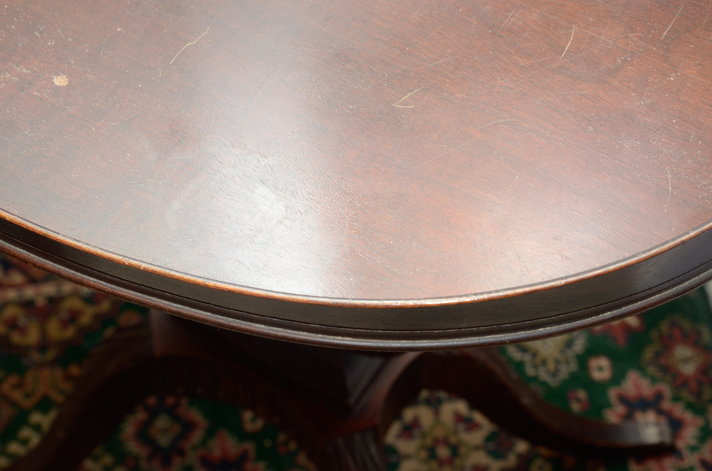 Phyfe Style Lyre Pedestal Side Table by Mersman