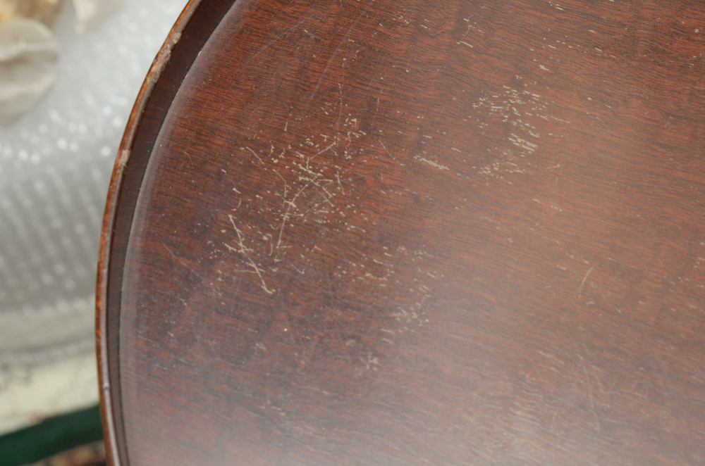 Phyfe Style Lyre Pedestal Side Table by Mersman