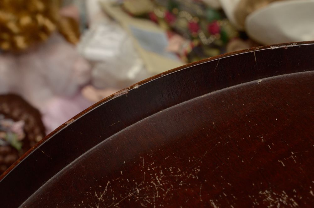 Phyfe Style Lyre Pedestal Side Table by Mersman