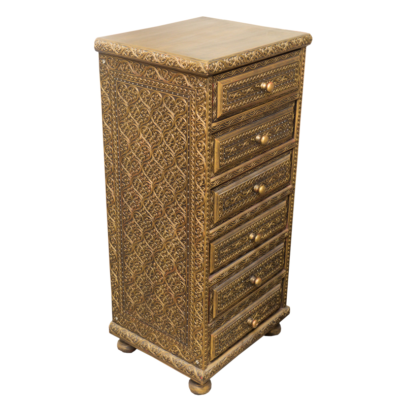 Gold Tone Surfaced Wooden Dresser