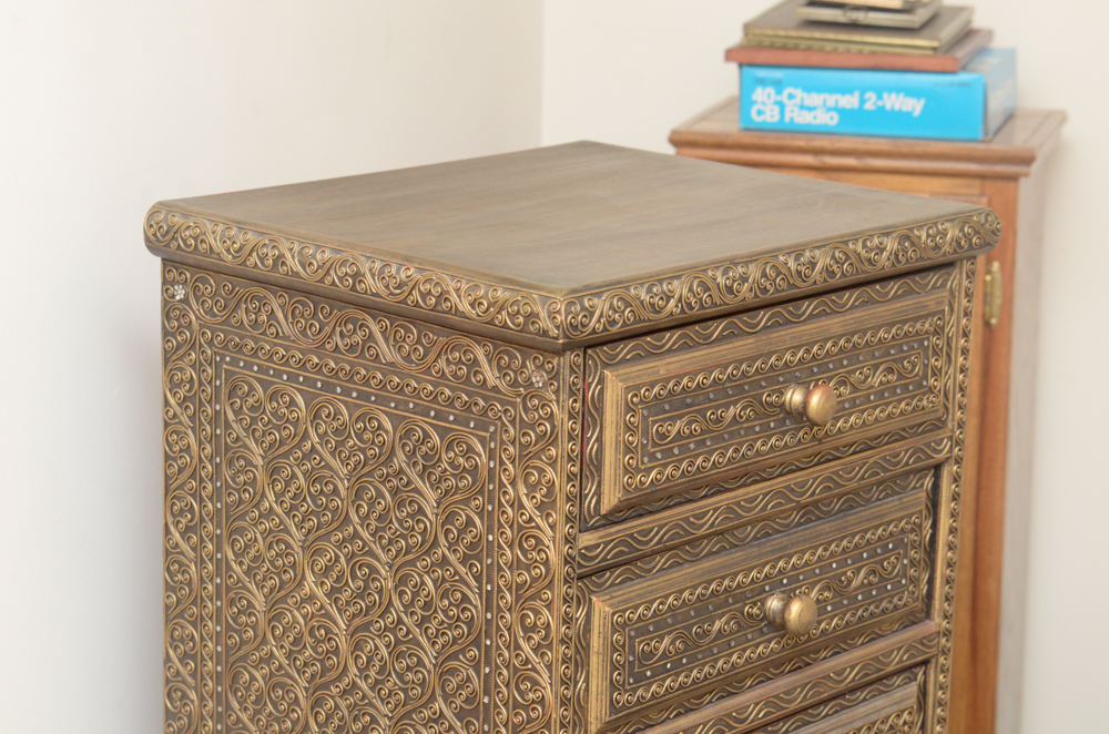Gold Tone Surfaced Wooden Dresser