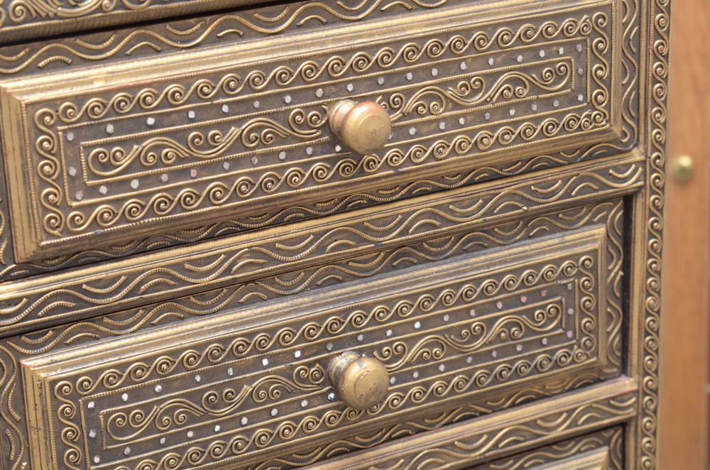 Gold Tone Surfaced Wooden Dresser