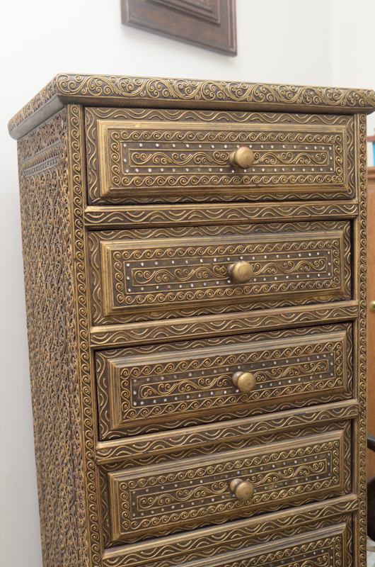 Gold Tone Surfaced Wooden Dresser