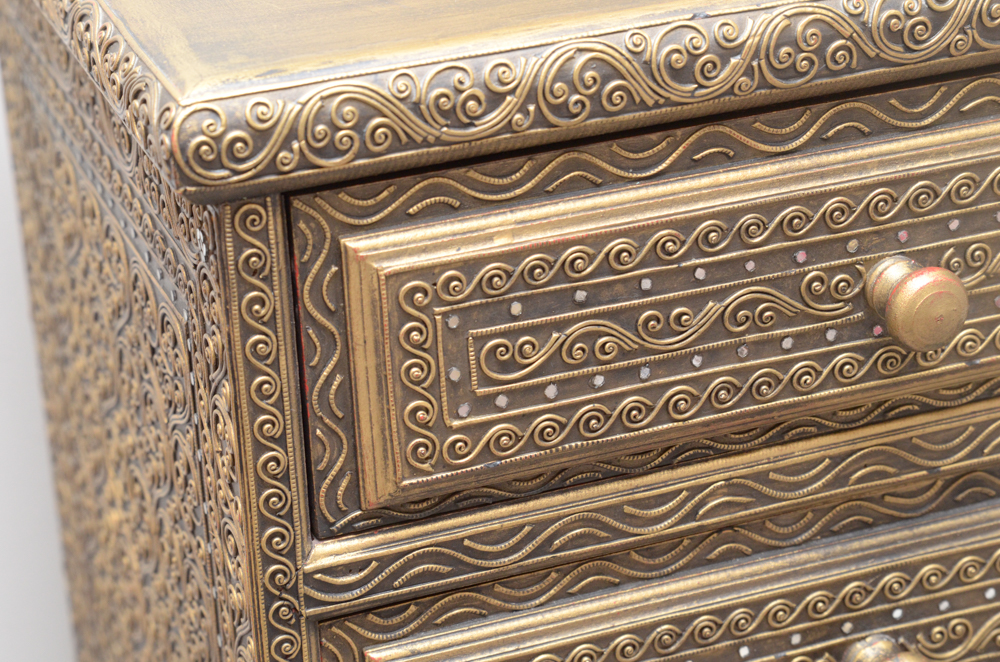 Gold Tone Surfaced Wooden Dresser