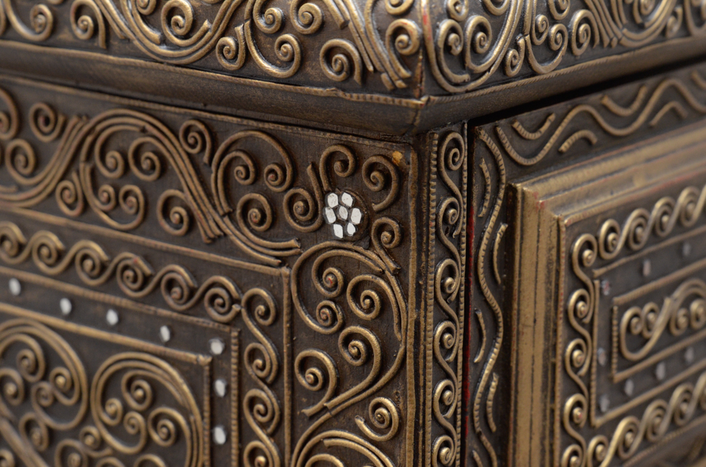 Gold Tone Surfaced Wooden Dresser