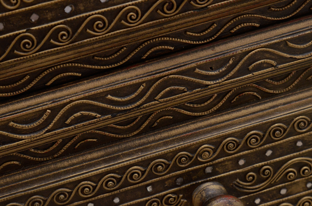 Gold Tone Surfaced Wooden Dresser