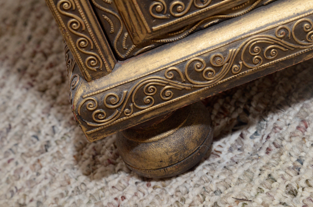 Gold Tone Surfaced Wooden Dresser