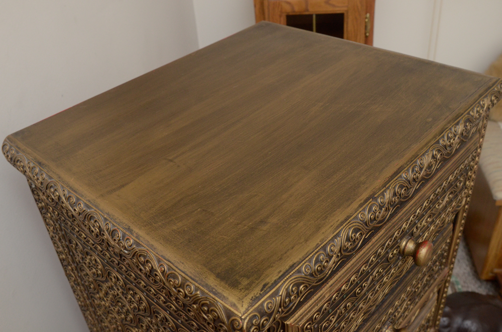 Gold Tone Surfaced Wooden Dresser