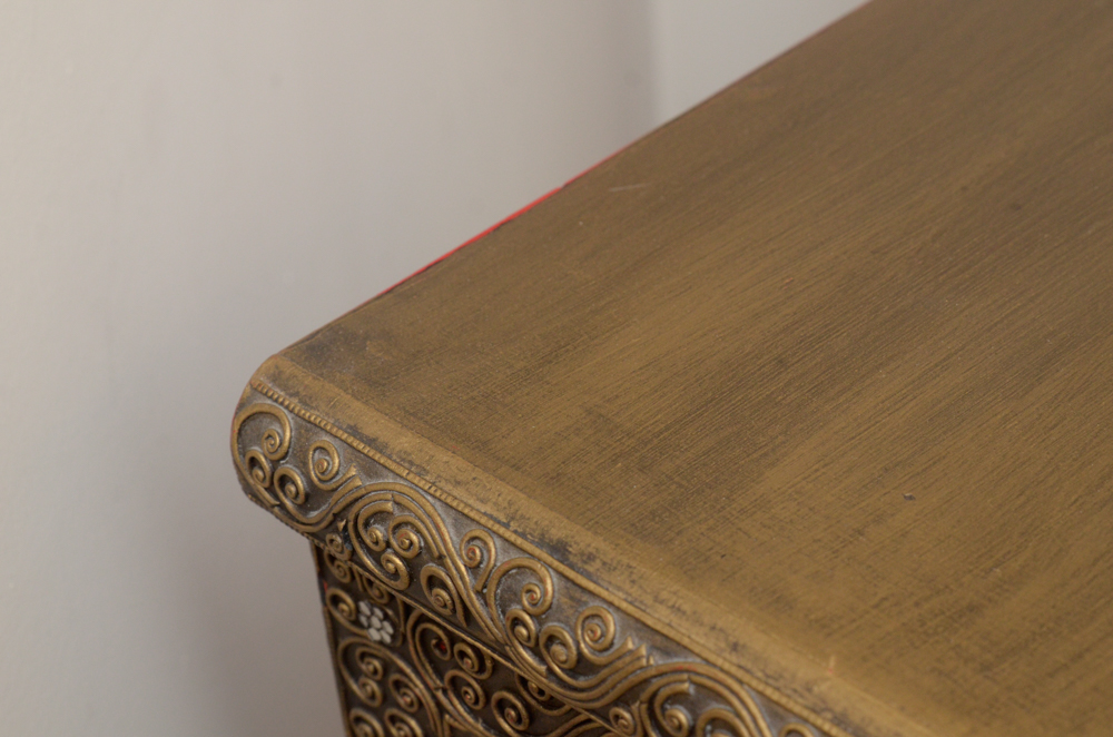 Gold Tone Surfaced Wooden Dresser