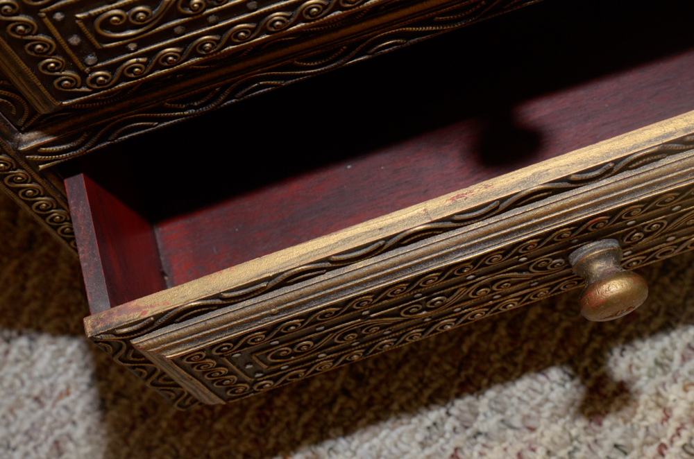 Gold Tone Surfaced Wooden Dresser