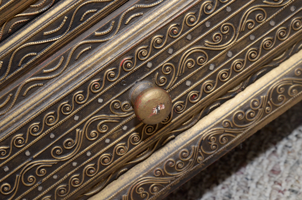 Gold Tone Surfaced Wooden Dresser