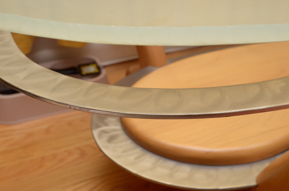 Contemporary Modernist Kidney Shaped Glass Coffee Table