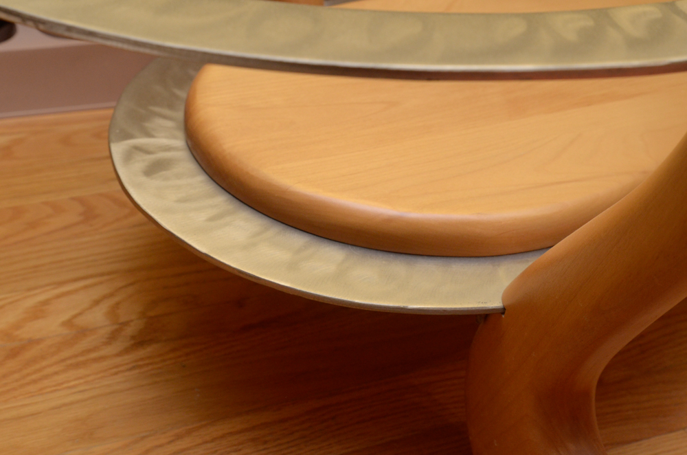 Contemporary Modernist Kidney Shaped Glass Coffee Table
