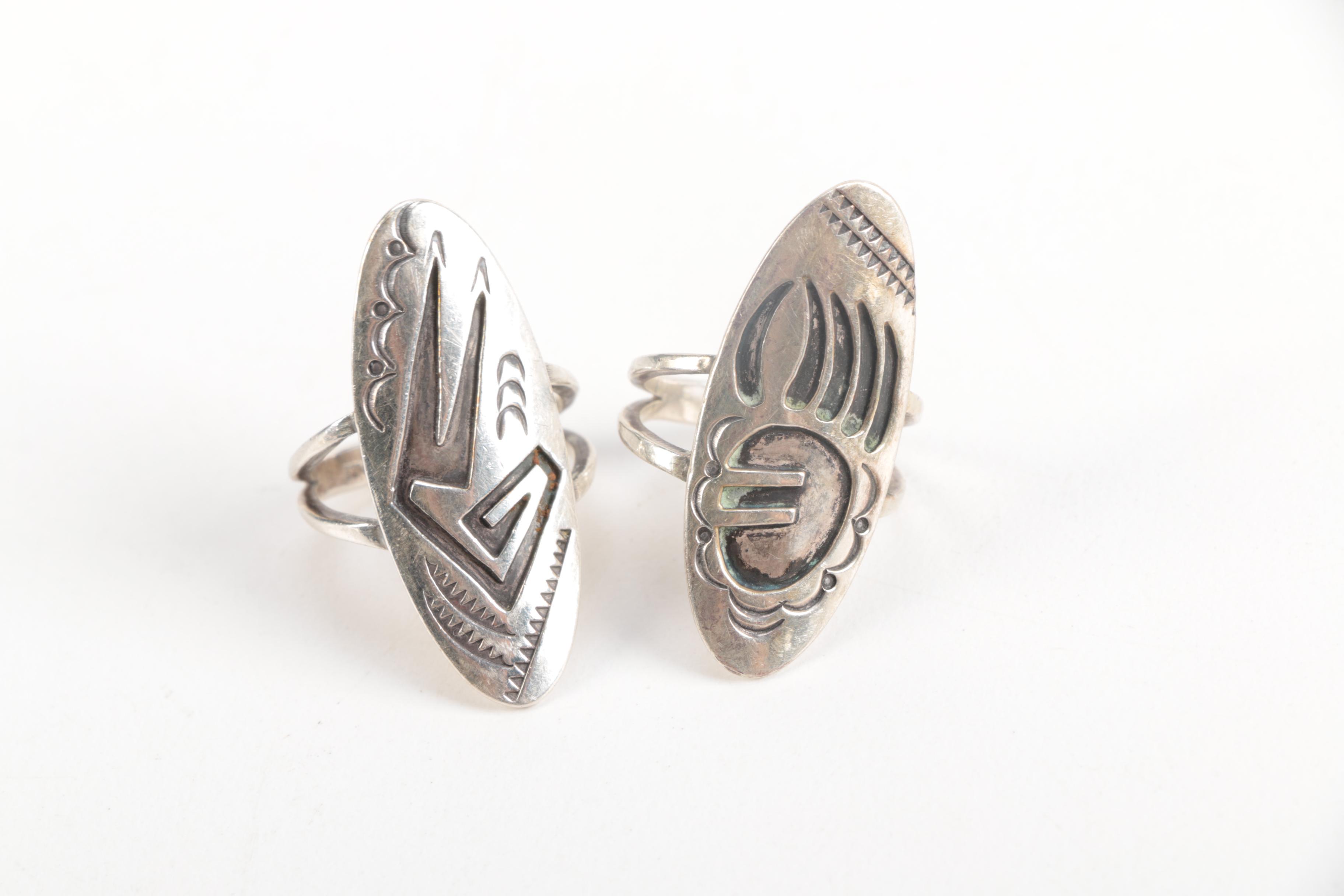 Southwestern Style Gemstone Rings Featuring Native American Silversmiths