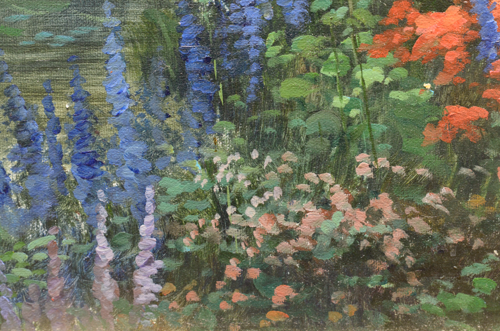 R. Paterson Oil Painting of Bridge Over Water