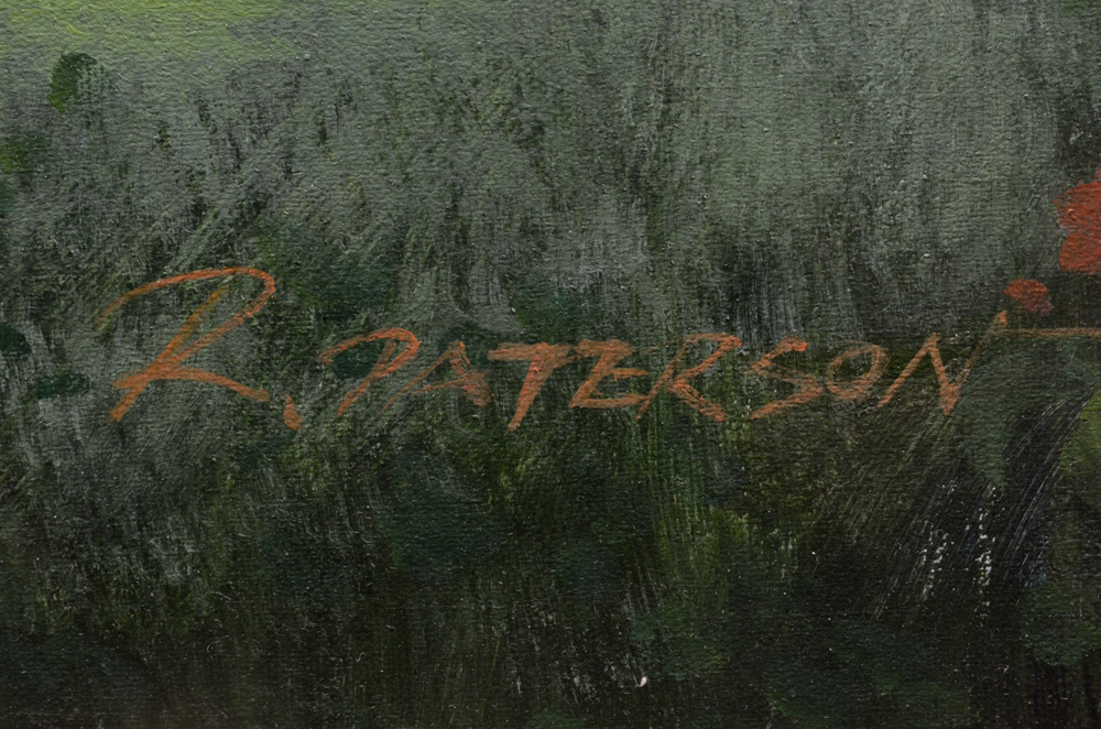 R. Paterson Oil Painting of Bridge Over Water