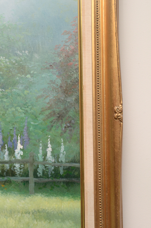 R. Paterson Oil Painting of Bridge Over Water