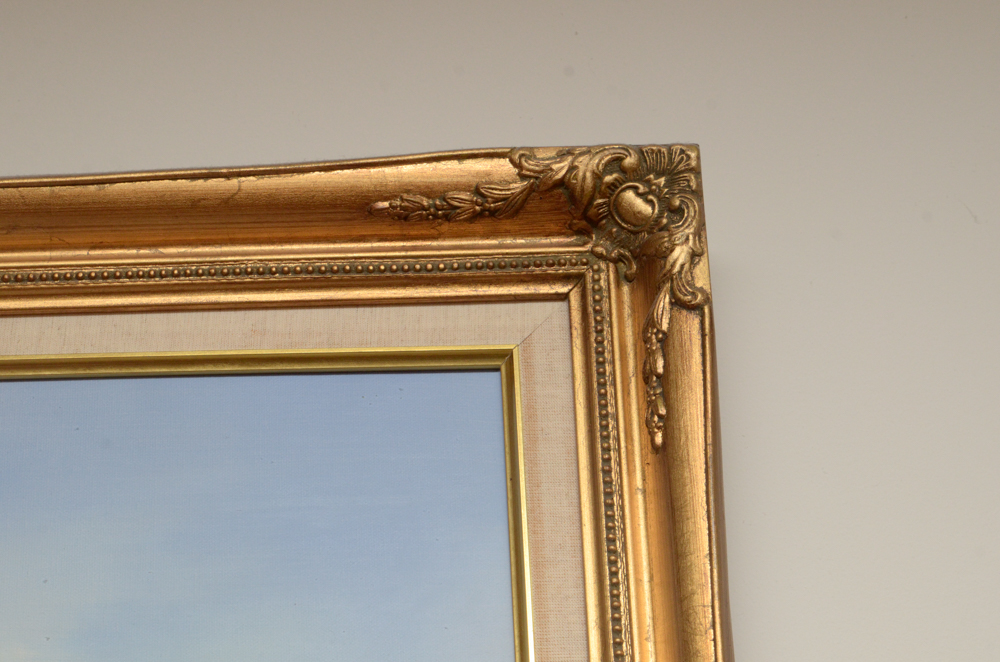 R. Paterson Oil Painting of Bridge Over Water