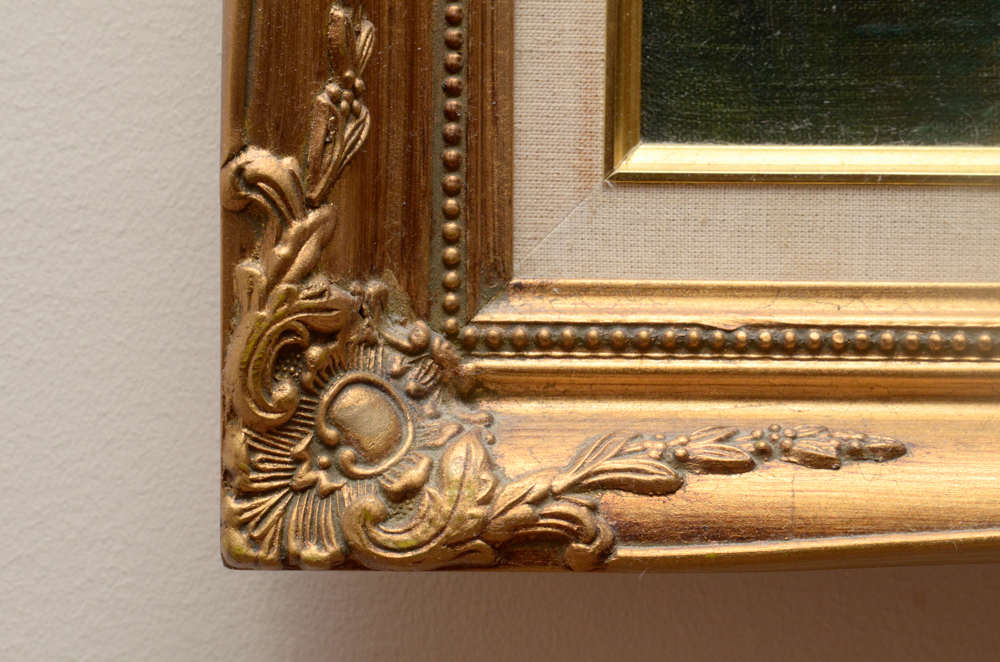 R. Paterson Oil Painting of Bridge Over Water