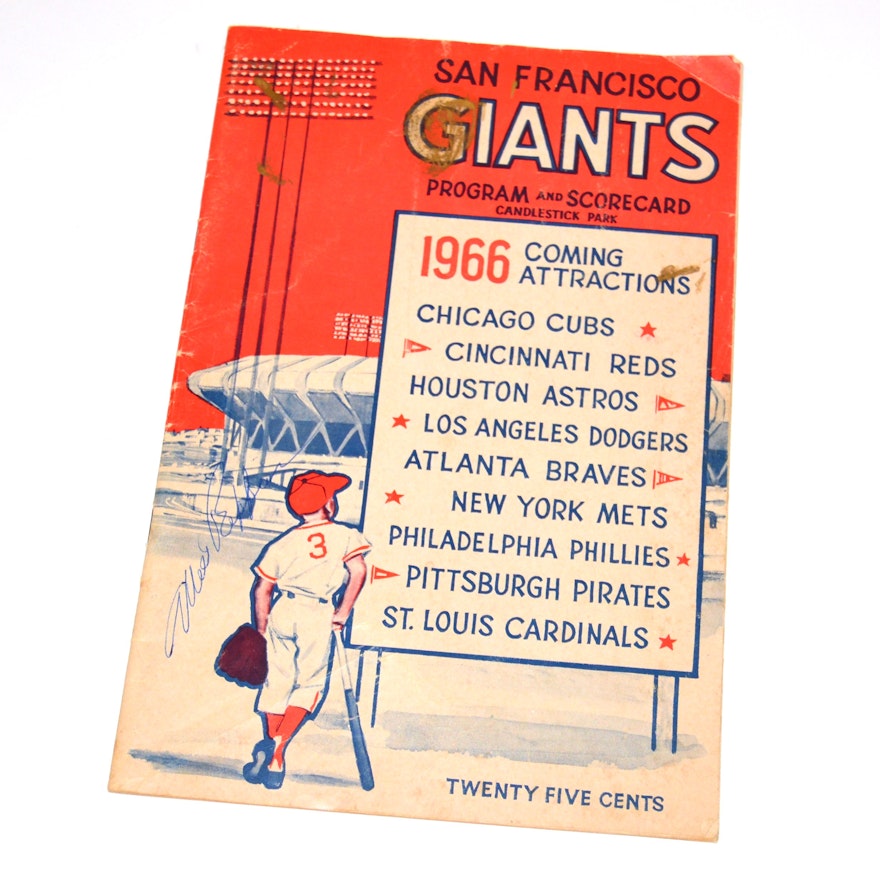 1966 San Francisco Giants Autographed Scorecard