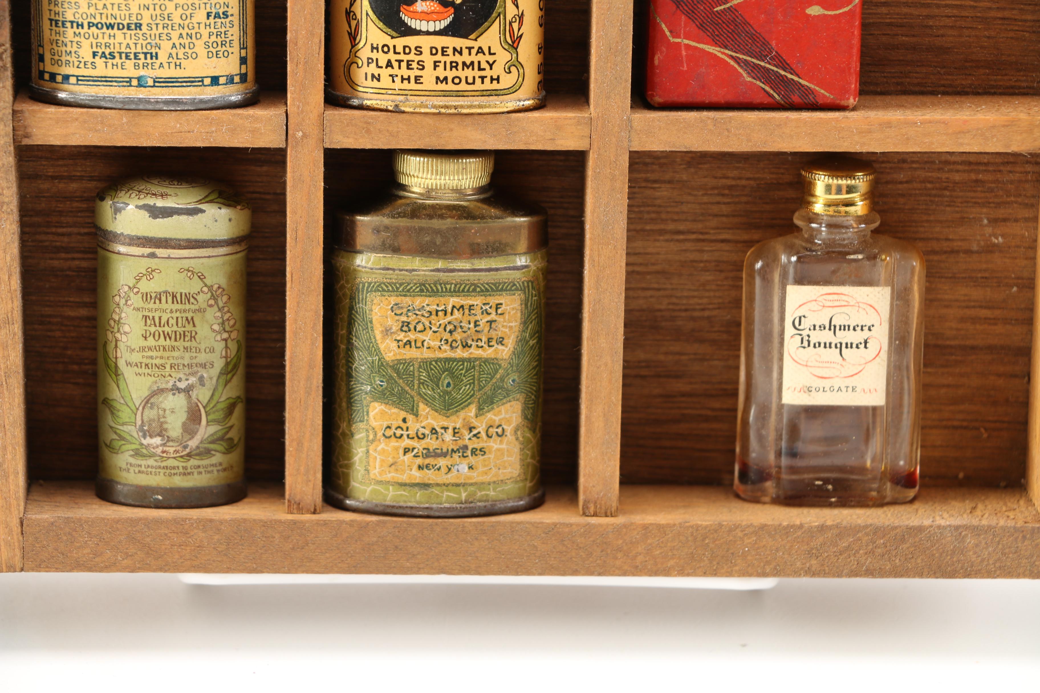 Wooden Display Boxes with Vintage Bottles