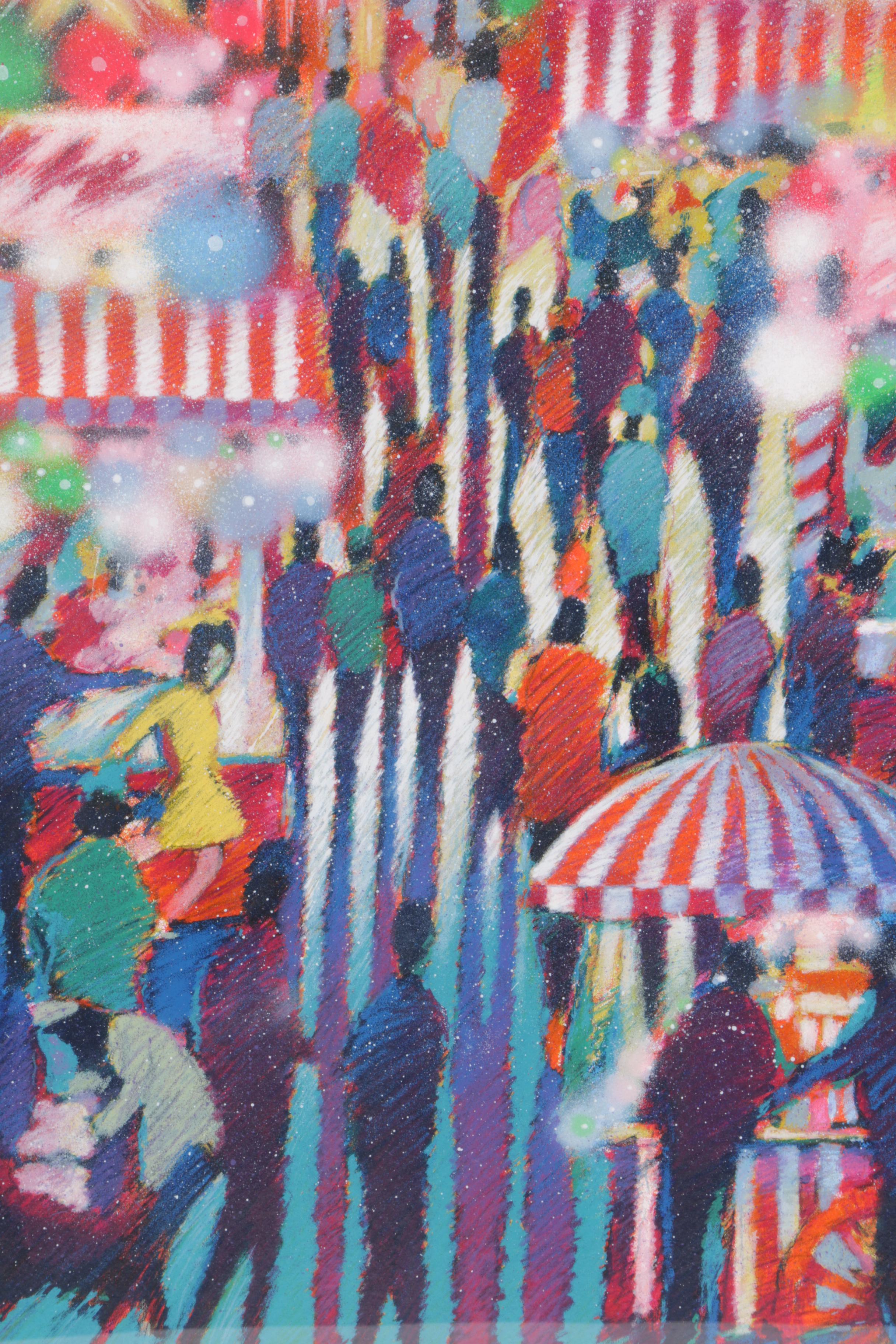 James Talmadge 1993 Limited Edition Serigraph "Opening Night at the Carnival"