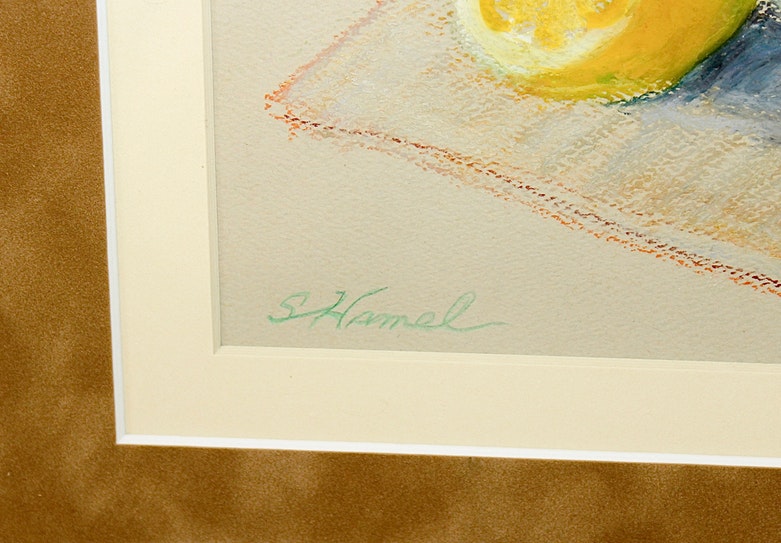 S. Hamel Original Signed Pastel of Fruit