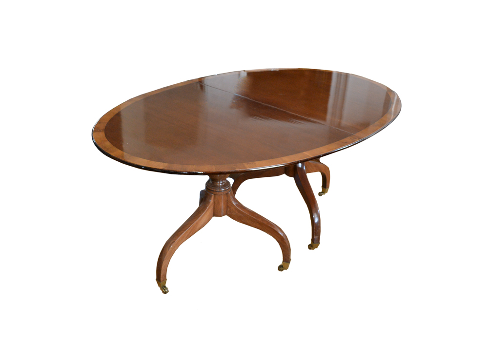 Vintage Sheraton Inspired Dining Table With Leaf Inserts