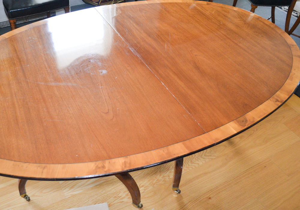 Vintage Sheraton Inspired Dining Table With Leaf Inserts