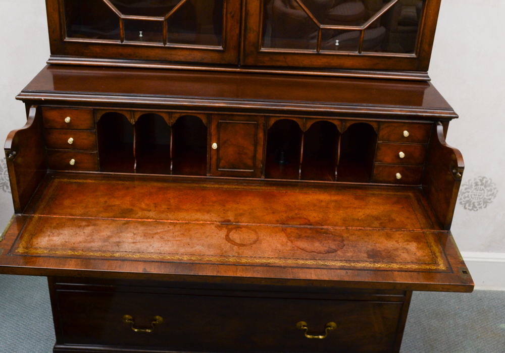Baker Mahogany Secretary with Bookcase
