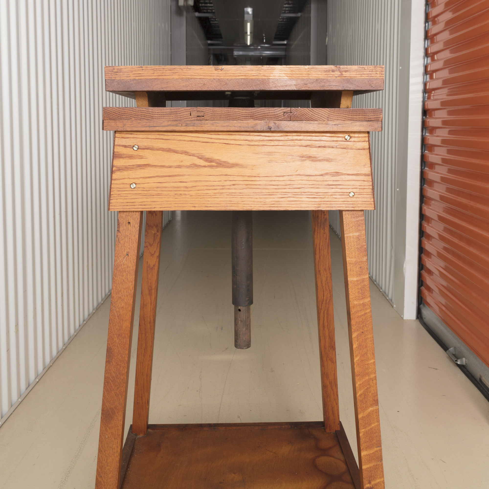 Handmade Adjustable Oak Stand on Wheels