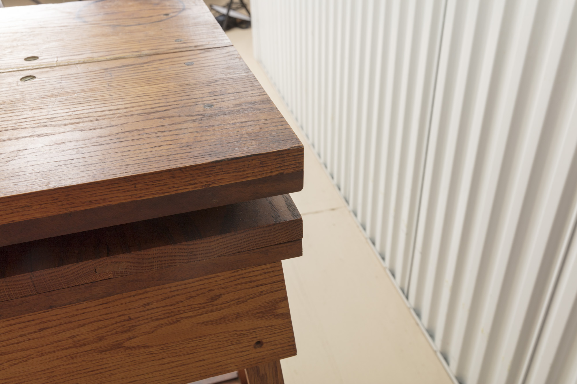 Handmade Adjustable Oak Stand on Wheels