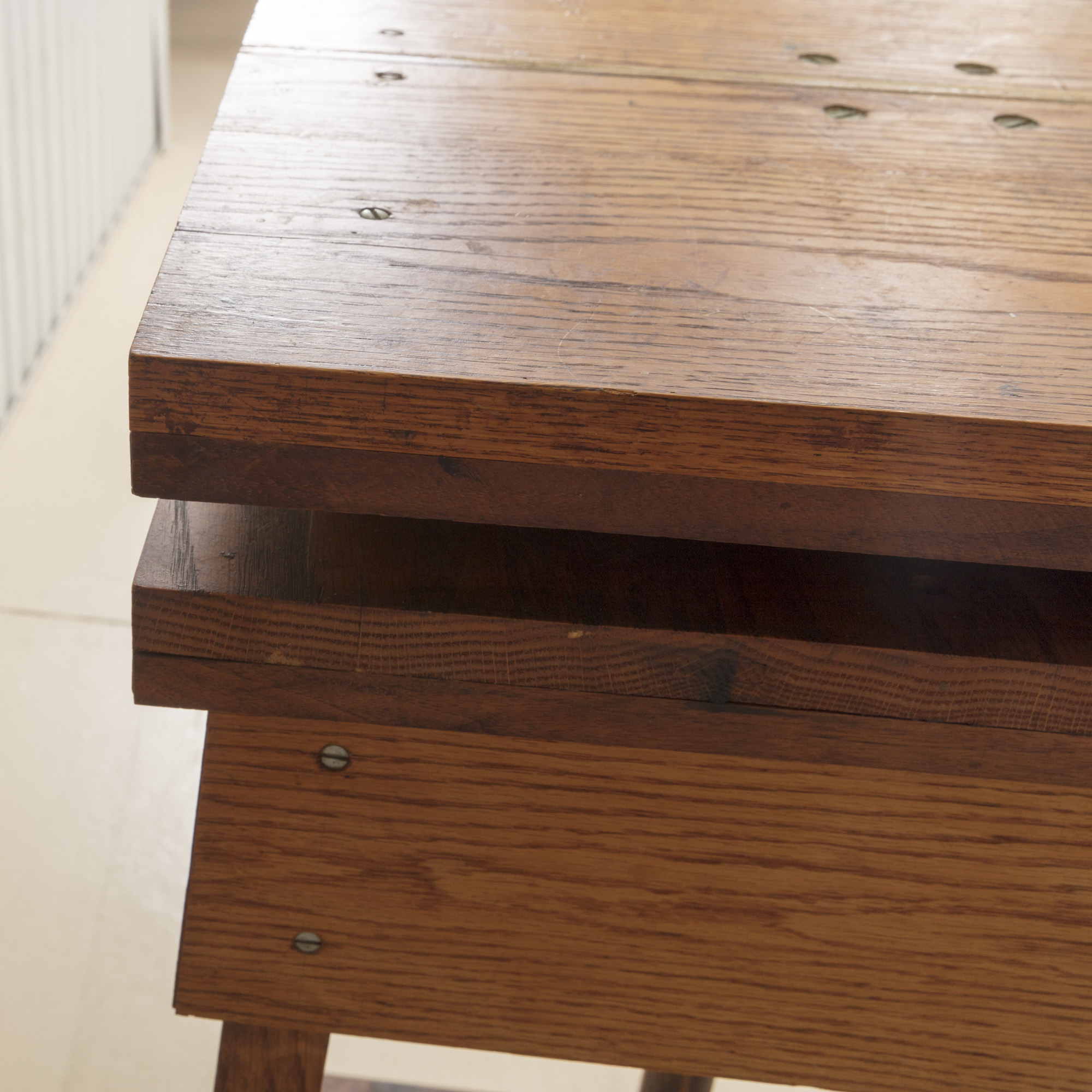 Handmade Adjustable Oak Stand on Wheels