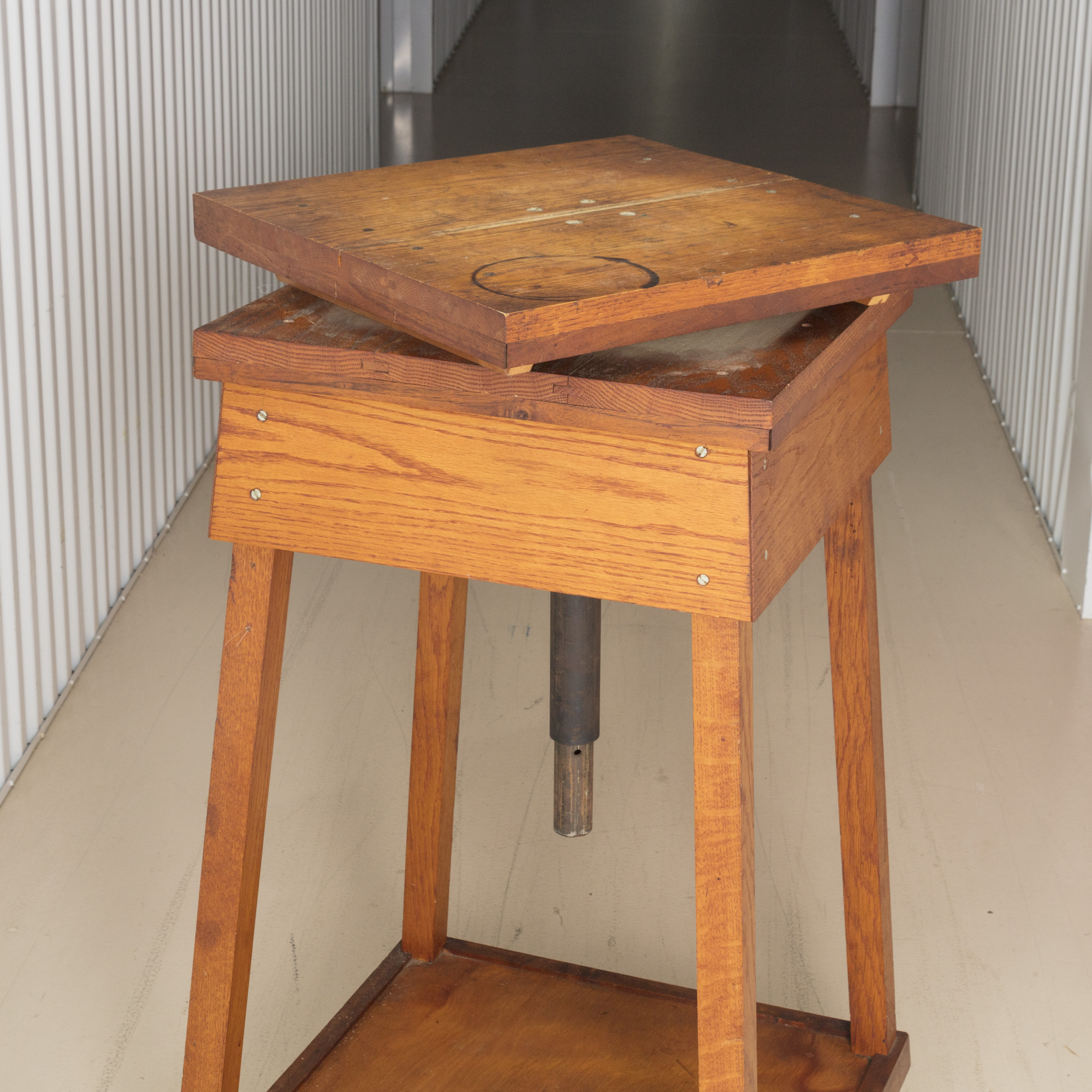 Handmade Adjustable Oak Stand on Wheels