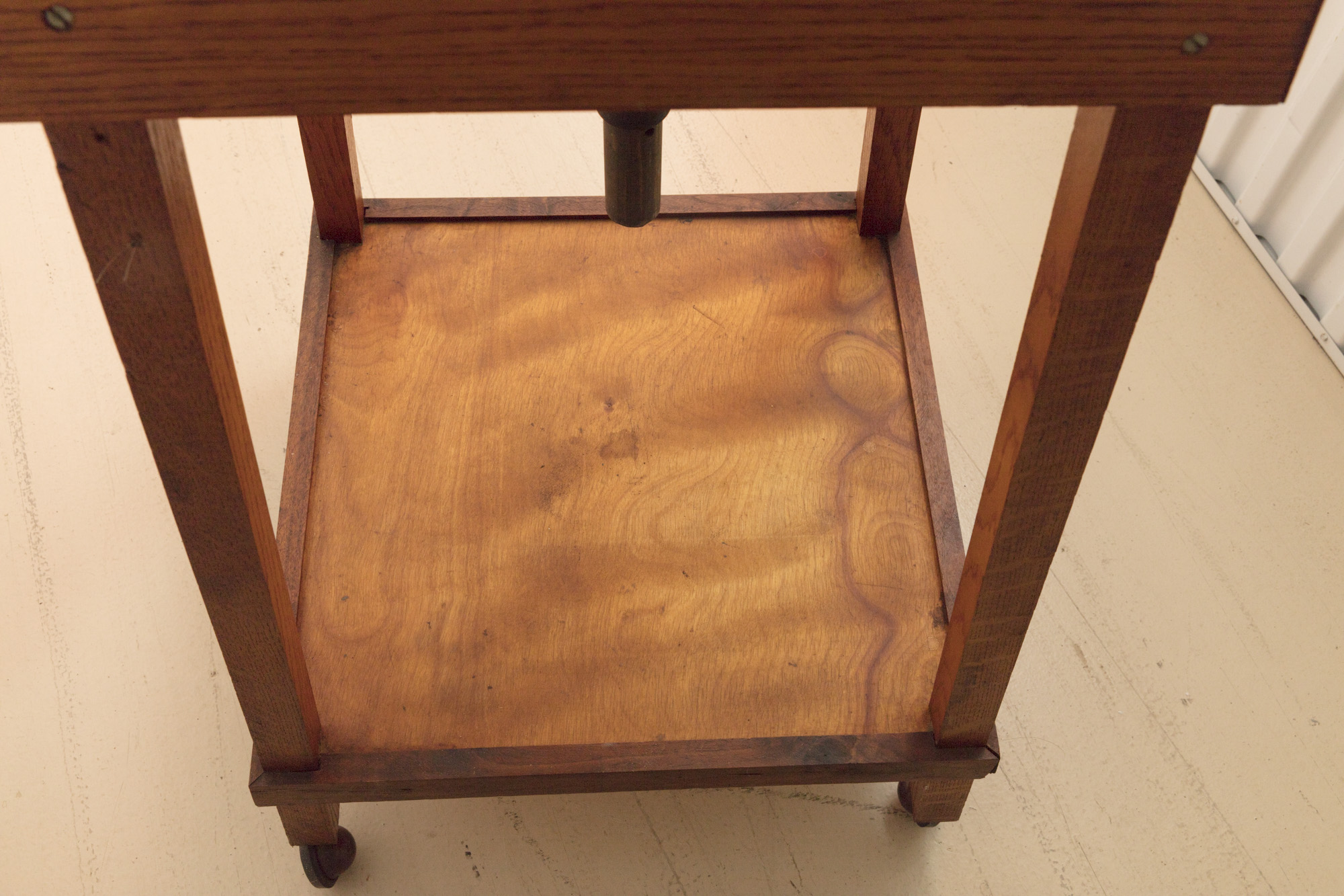 Handmade Adjustable Oak Stand on Wheels