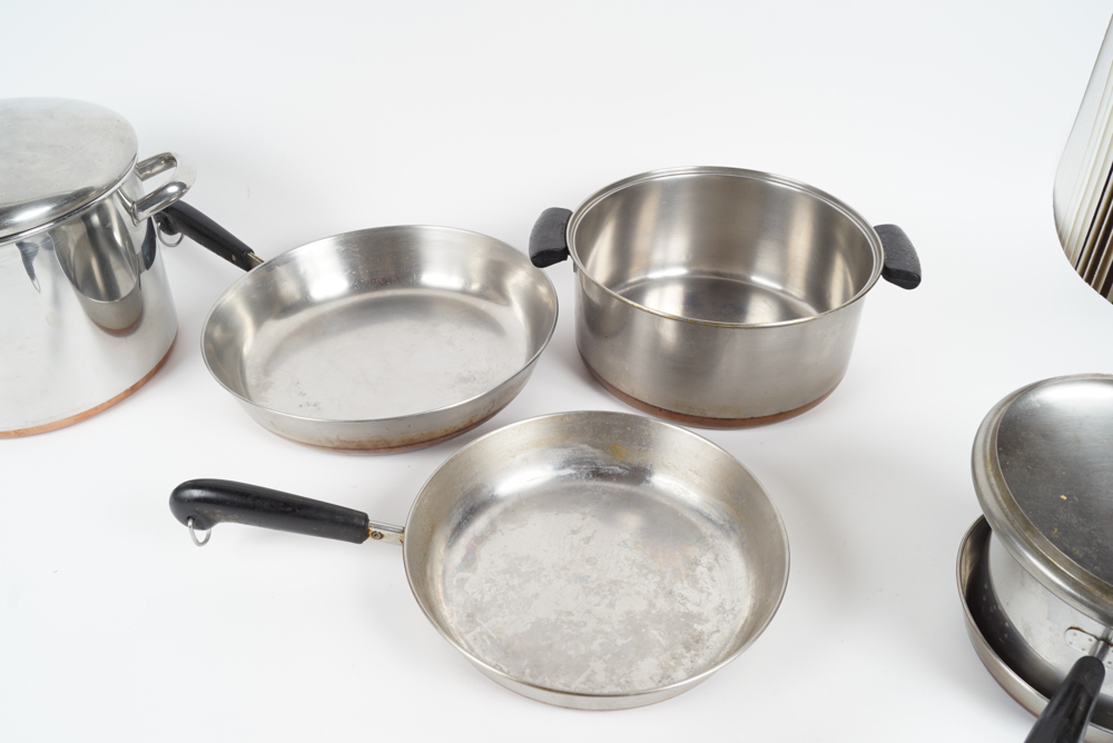 Collection of Revere Ware Copper Clad Cookware