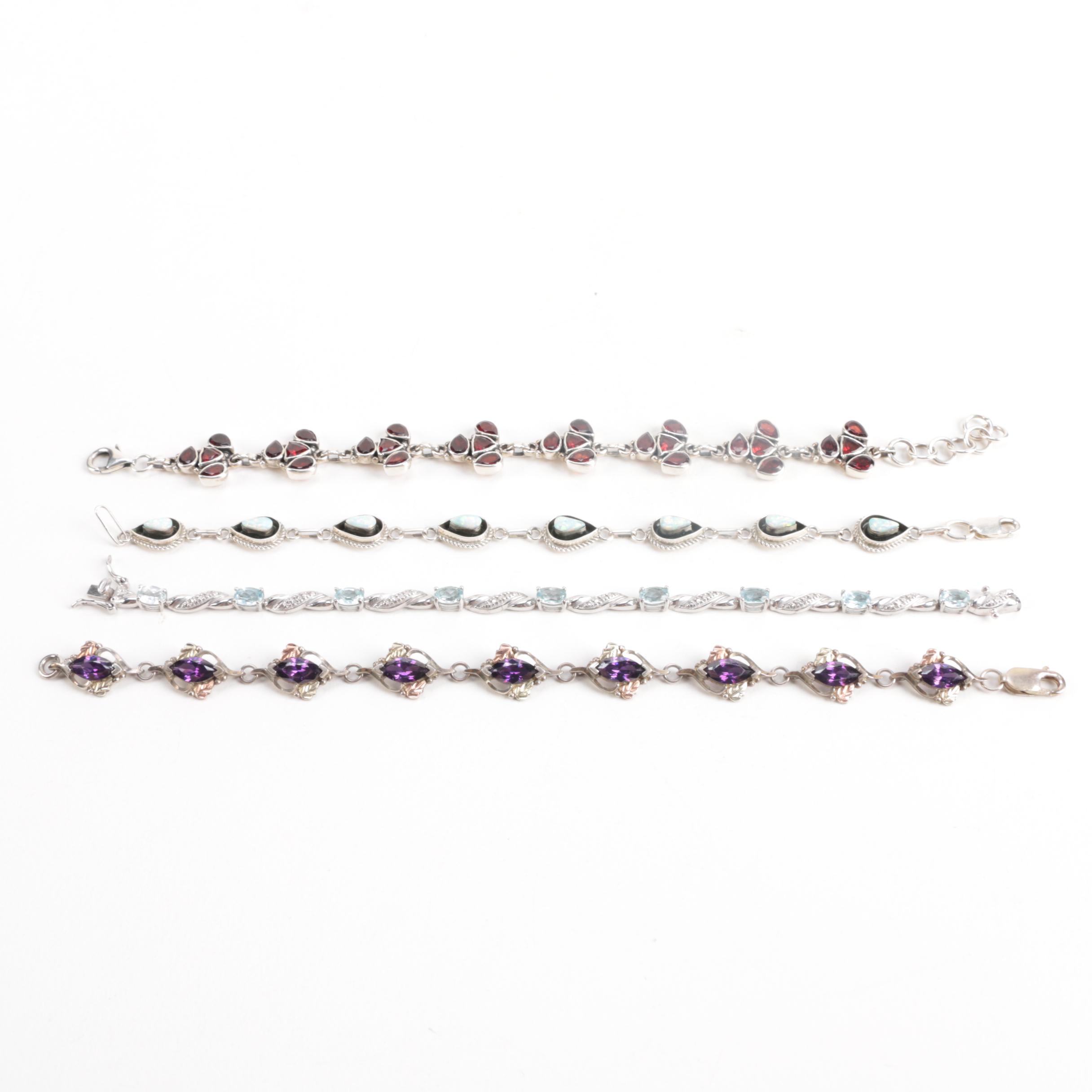 Sterling Silver Gemstone Bracelets