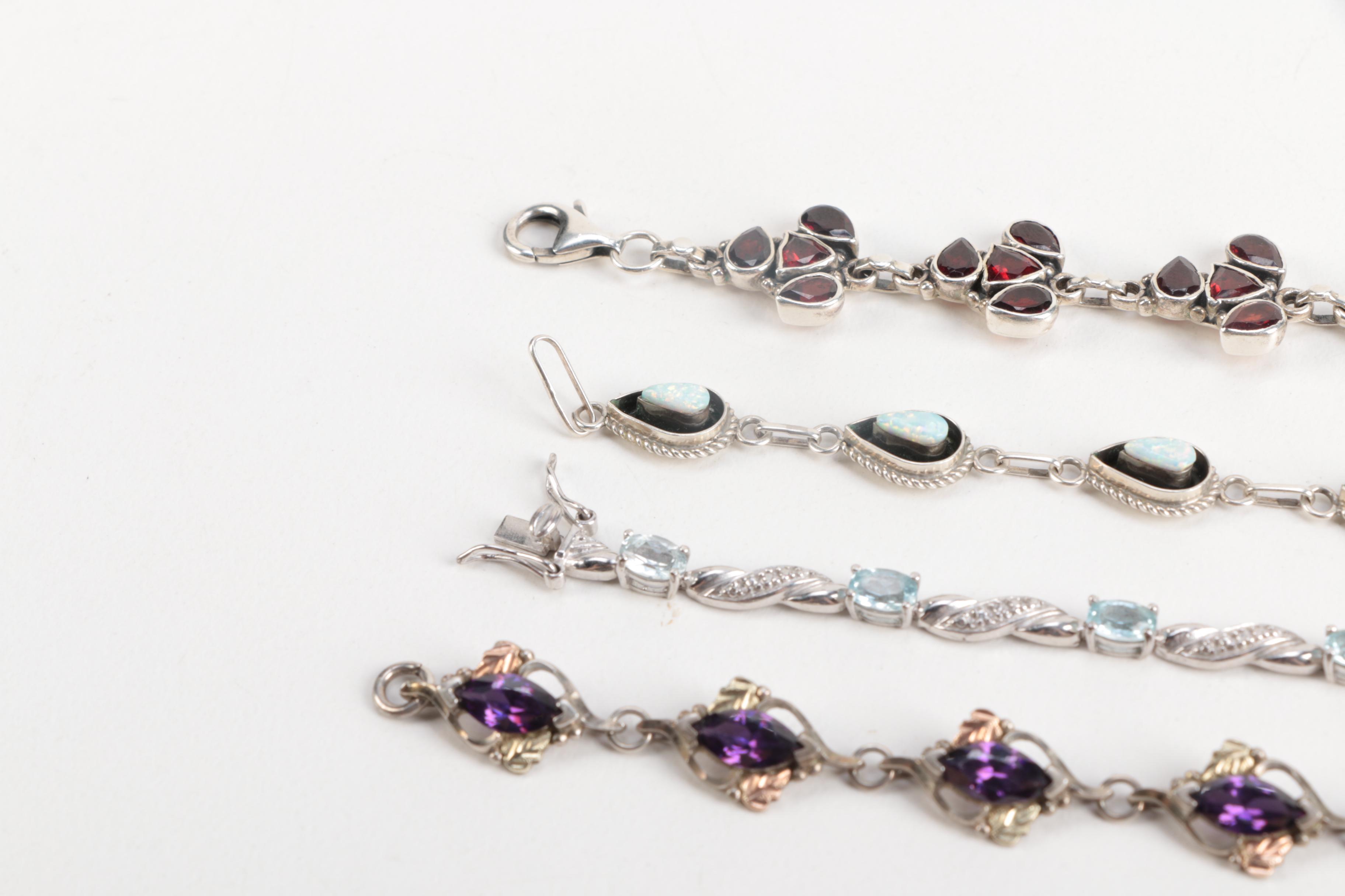 Sterling Silver Gemstone Bracelets