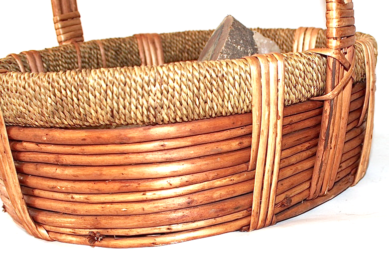 Geode Specimen Collection in a Rattan Basket