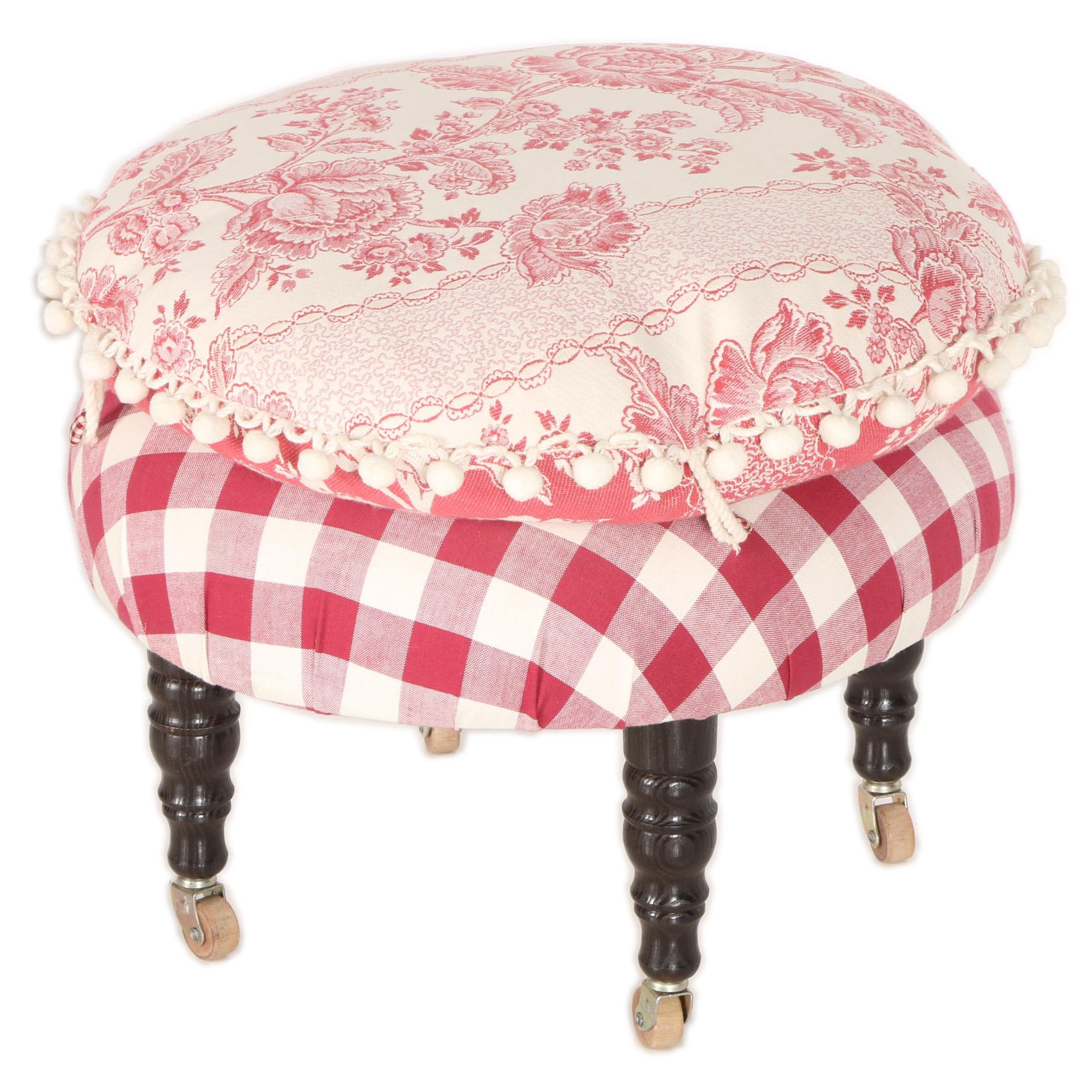 Gingham Footstool by Mary Kaiser Ltd.