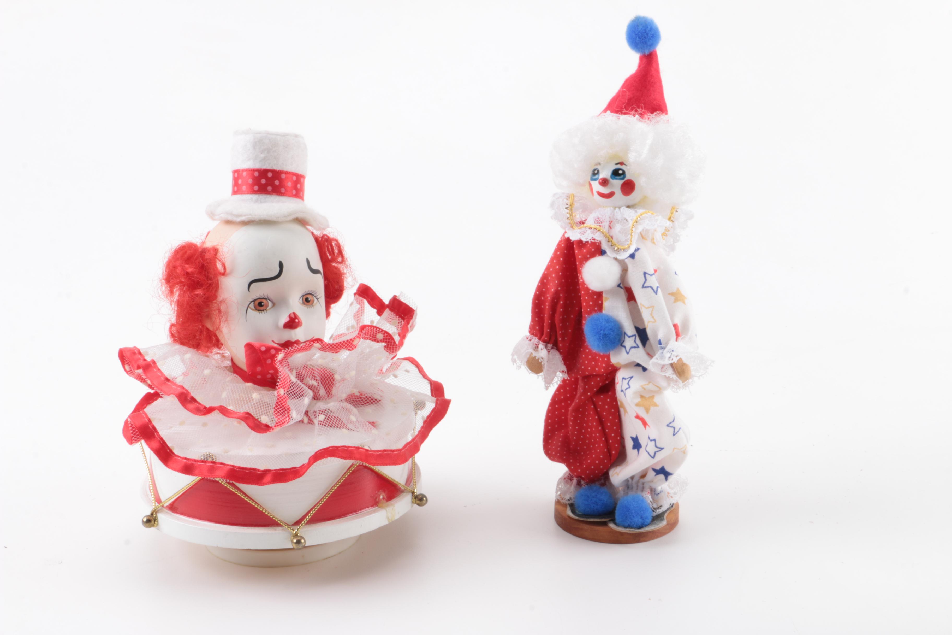 Assortment of Clown Figurines