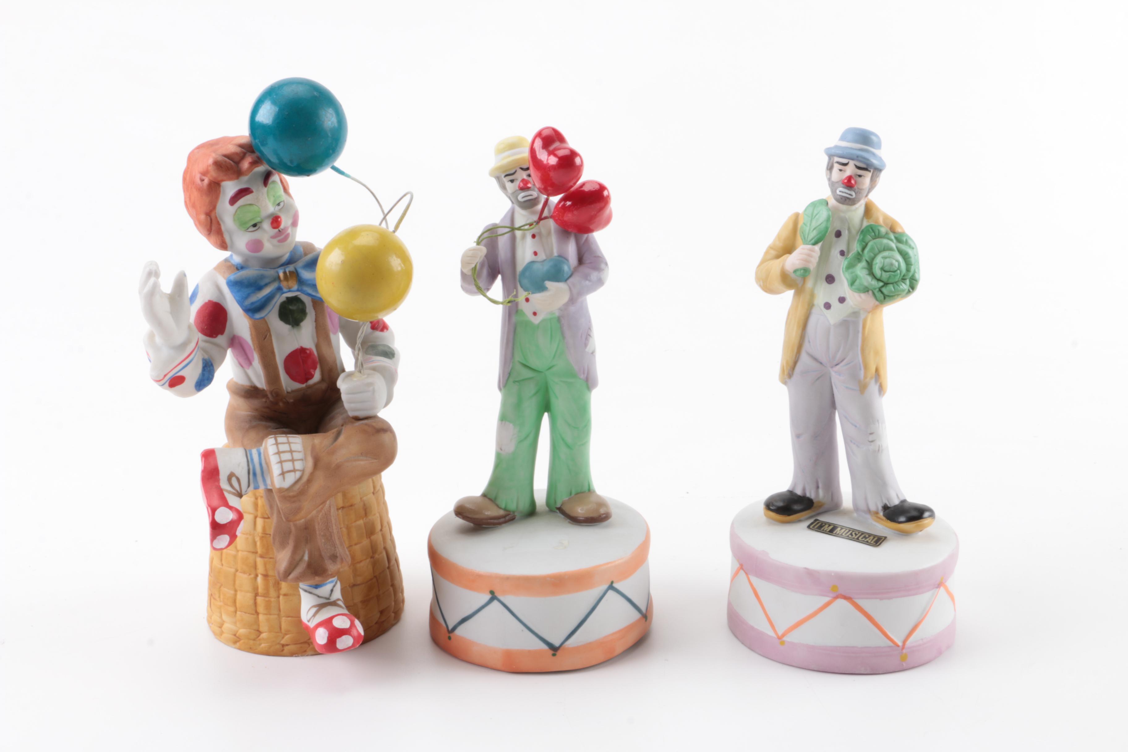 Assortment of Clown Figurines
