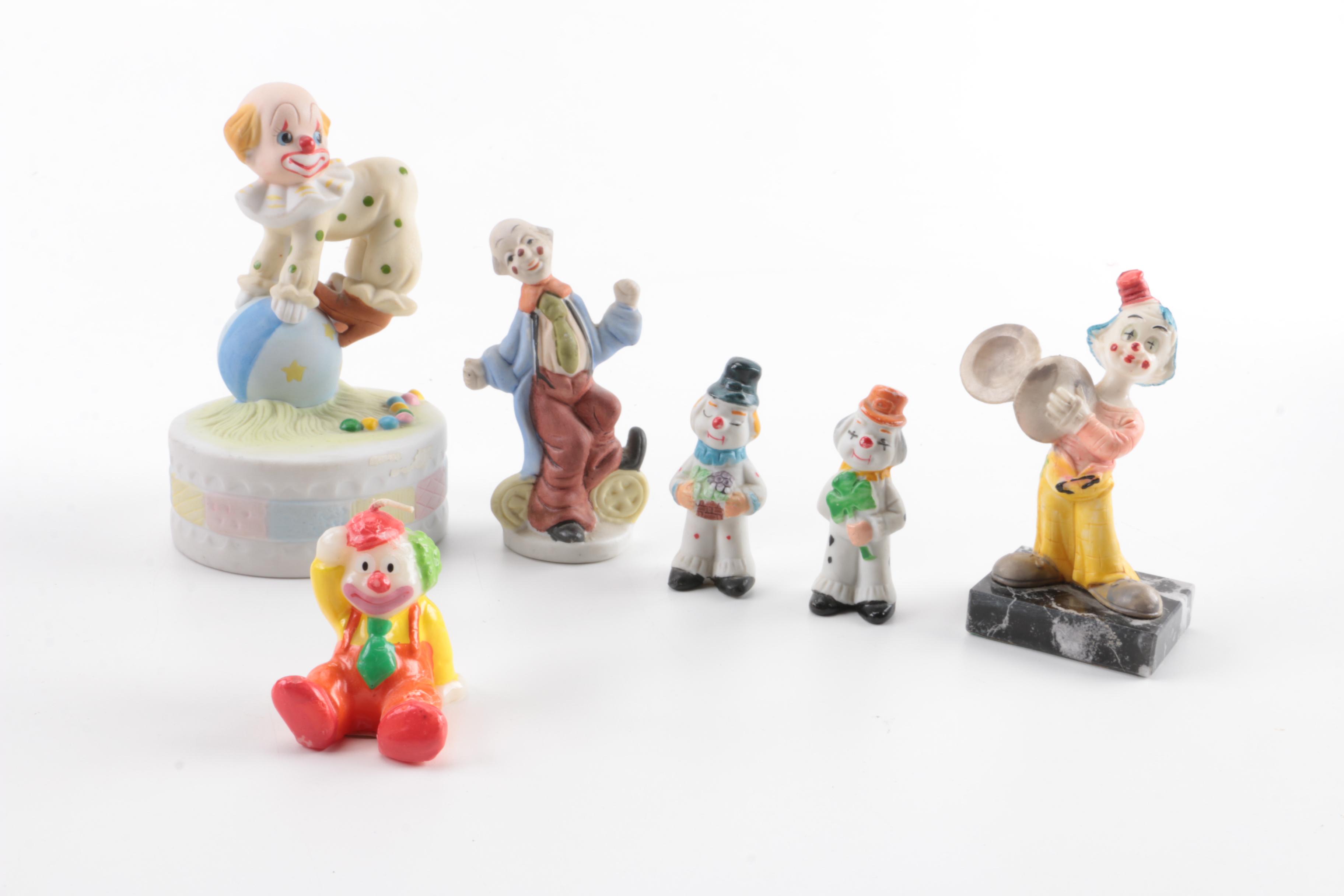 Assortment of Clown Figurines