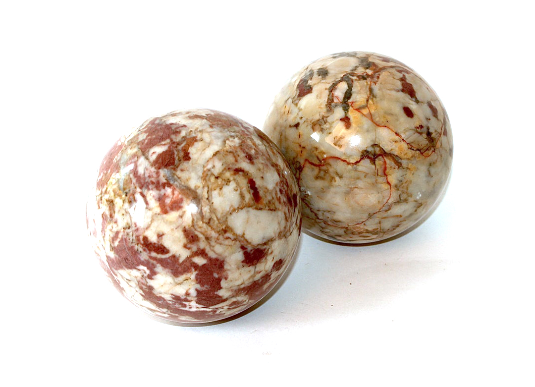 Pair of Marble Carpet Balls
