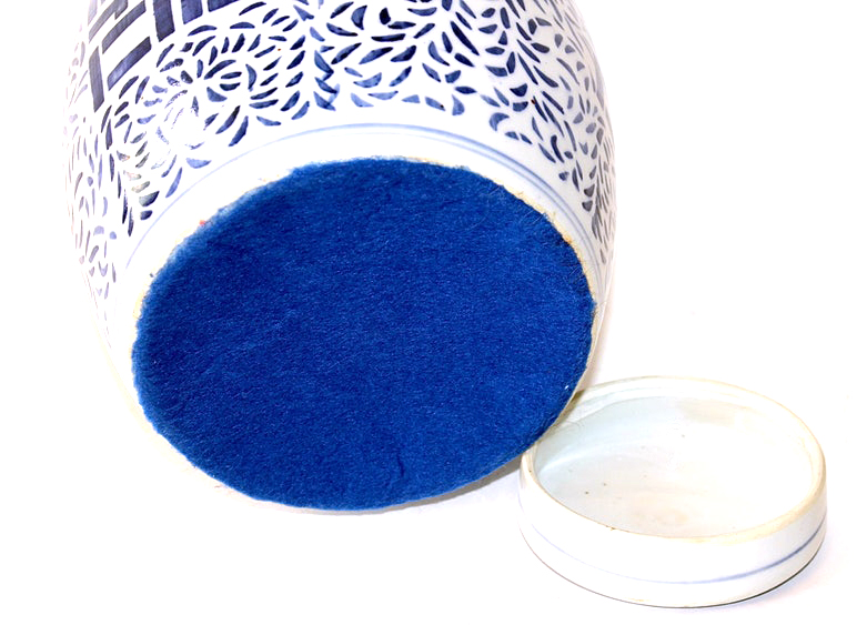 Chinese Blue and White Ceramic Double Happiness Ginger Jar
